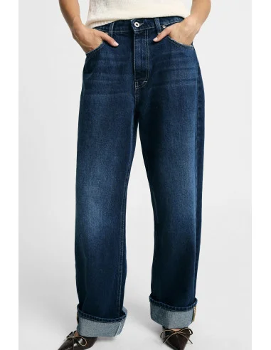 Jeans Ampi A Vita Alta Con Fondo Risvoltato Please