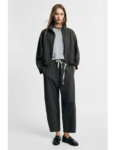 Pantalon palazzo à taille élastiquée et cordon de serrage Please