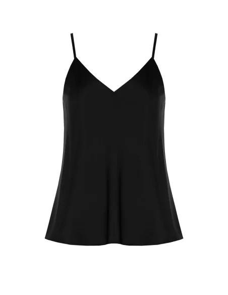 Top fluide en satin avec double col en V Rinascimento