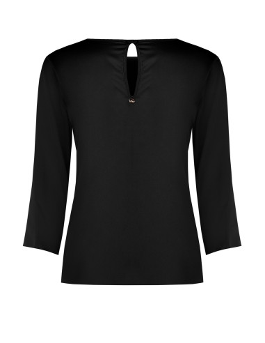 Flowy 3/4-Sleeve Satin Blouse by Rinascimento - Vestiti Firmati Lif...