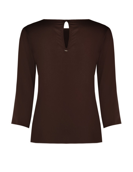 Blouse fluide à manches 3/4 en satin « Rinascimento » - Vestiti Fir...