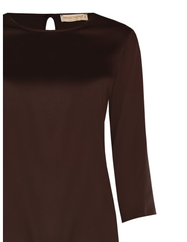 Blusa Fluida A Maniche A 3/4 In Raso Rinascimento