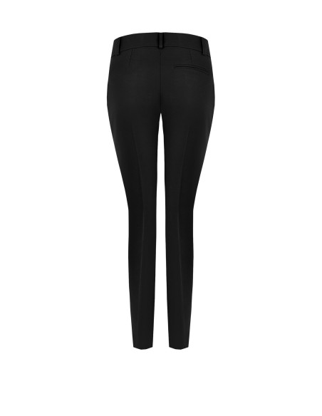 Straight-Leg Technical Fabric Trousers with Logo Button Rinascimento