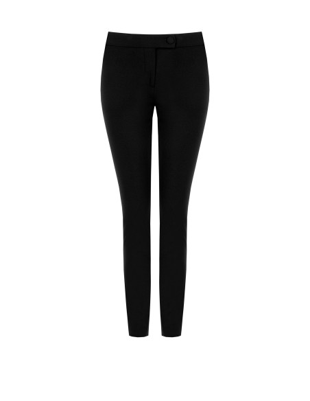 Skinny Trousers in Scuba Crepe with a Matching Button by Rinascimen...