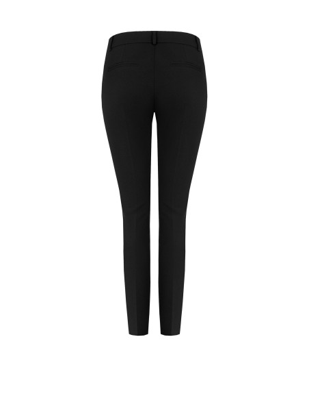 Pantaloni Skinny In Scuba Crepe Con Bottone Coordinato Rinascimento