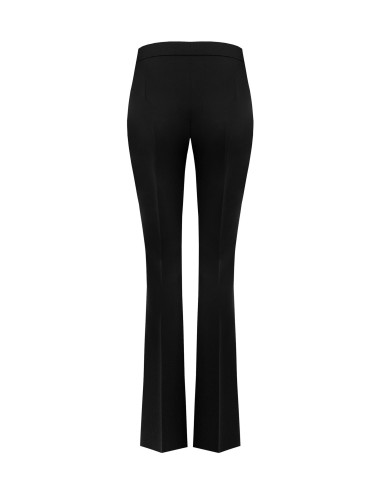 Pantalon cigarette en tissu technique avec fermeture éclair latéral...