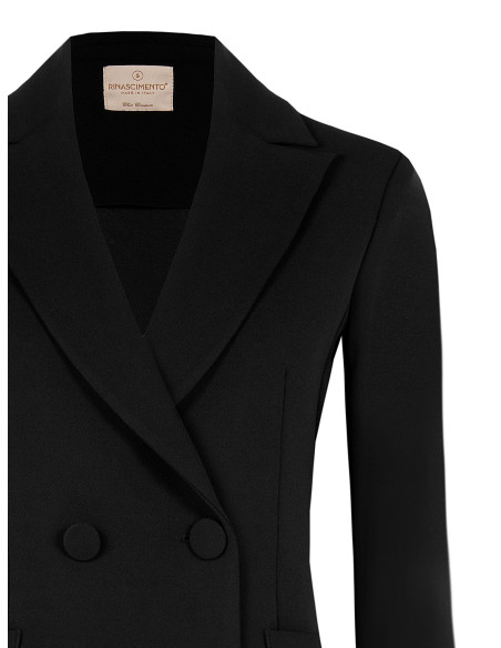 Fitted Scuba Crepe Blazer Jacket with Matching Buttons by Rinascime...