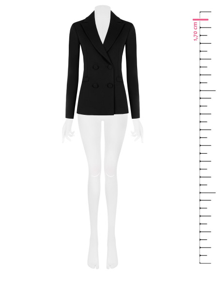 Fitted Scuba Crepe Blazer Jacket with Matching Buttons by Rinascime...