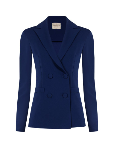 Giacca Blazer Sfiancata In Scuba Crepe Con Bottoni Coordinati Rinascimento