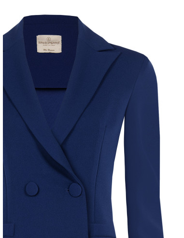 Giacca Blazer Sfiancata In Scuba Crepe Con Bottoni Coordinati Rinascimento