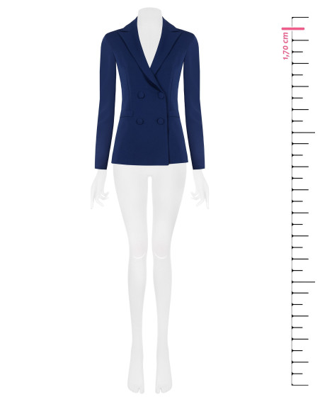 Veste blazer cintrée en crêpe scuba avec boutons assortis « Rinasci...