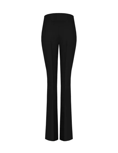 Flared Trousers in Technical Fabric with Waistband Rinascimento