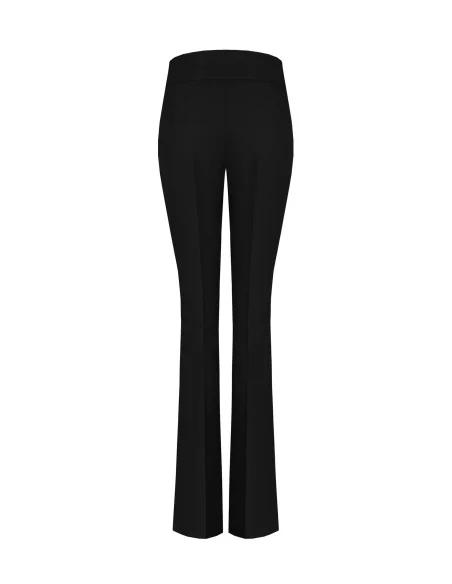 Flared Trousers in Technical Fabric with Waistband Rinascimento