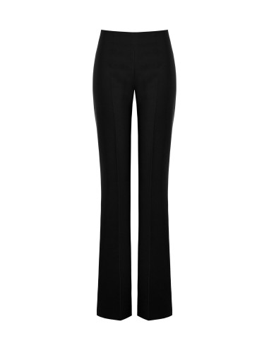 Pantalon évasé en tissu technique avec fermeture éclair latérale « ...