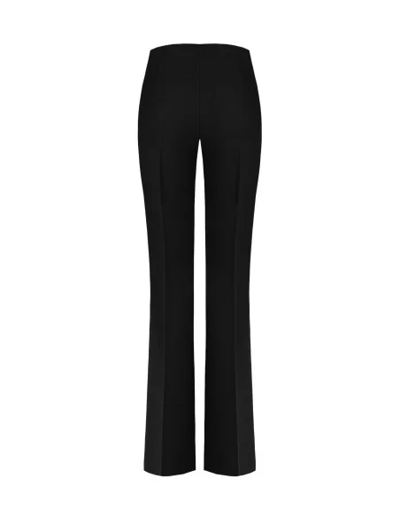 Flared Trousers in Technical Fabric with Side Zip Rinascimento
