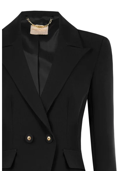 Cropped Fitted Blazer Jacket in Technical Fabric Rinascimento