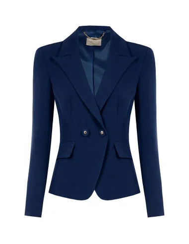 Giacca Blazer Corta Sfiancata In Tessuto Tecnico Rinascimento