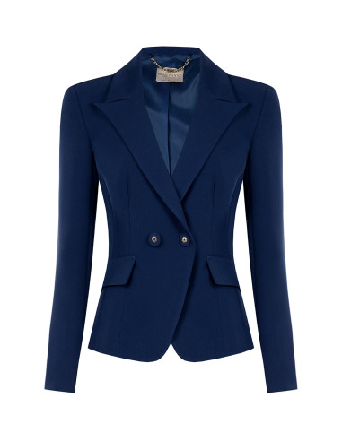 Short, Fitted Blazer Jacket in Rinascimento Technical Fabric - Vest...