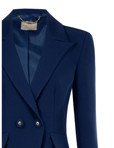 Short, Fitted Blazer Jacket in Rinascimento Technical Fabric - Vest...