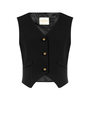 Gilet court en tissu technique avec boutons arborant le logo Rinasc...