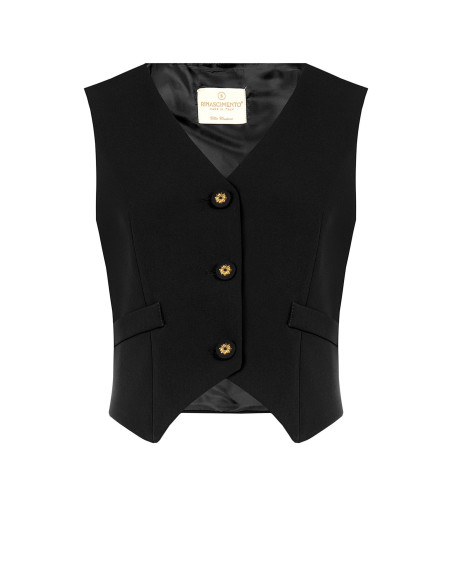 Gilet court en tissu technique avec boutons arborant le logo Rinasc...