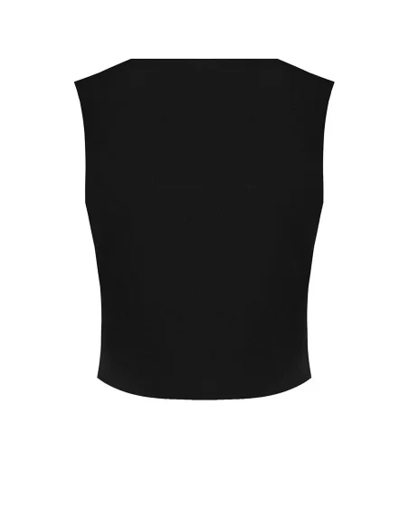 Gilet Corto In Tessuto Tecnico Con Bottoni Logo Rinascimento