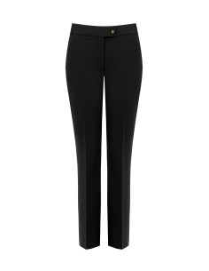 Cigarette-style trousers in technical fabric with a Rinascimento logo button 2