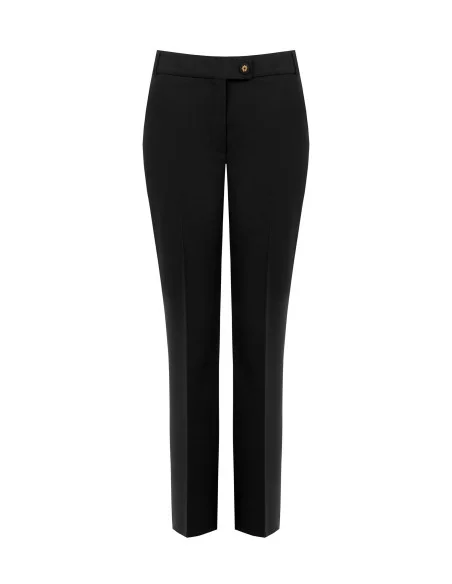 Pantalon cigarette en tissu technique avec bouton siglé Rinascimento