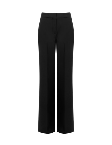 Pantalon palazzo en tissu technique avec bouton et fermeture éclair...
