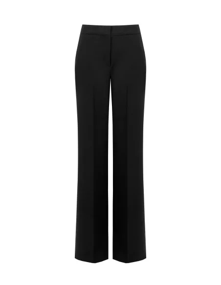 Pantalon palazzo en tissu technique avec bouton et fermeture éclair dissimulée Rinascimento