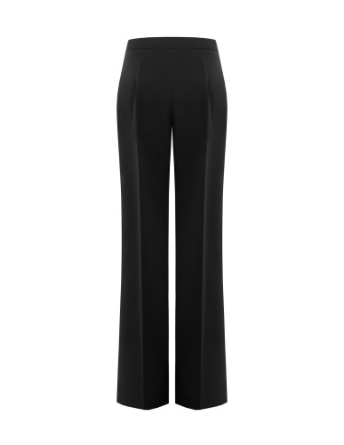 Rinascimento Technical Fabric Palazzo Trousers with Button and Conc...