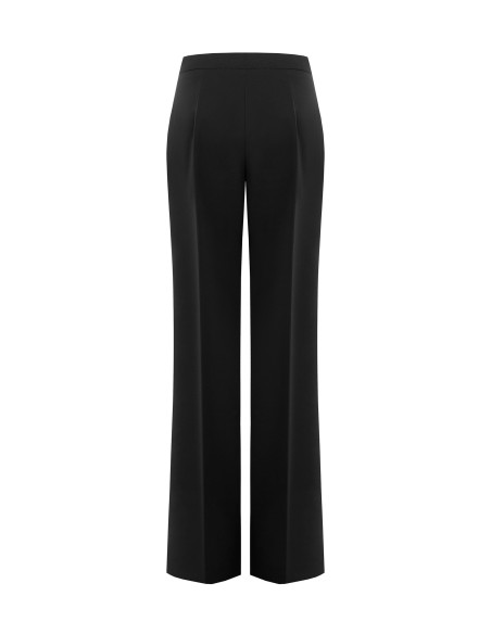 Rinascimento Technical Fabric Palazzo Trousers with Button and Conc...