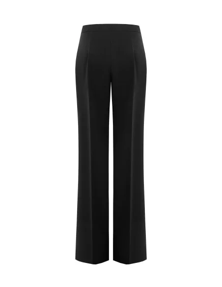 Palazzo Trousers In Technical Fabric With Concealed Button And Zip Rinascimento