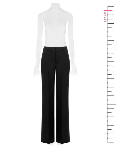 Rinascimento Technical Fabric Palazzo Trousers with Button and Conc...