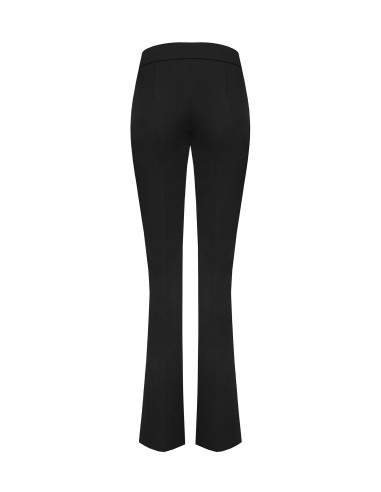 Pantaloni A Zampa In Scuba Crepe Con Fascia In Vita Rinascimento