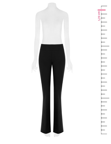 Pantaloni A Zampa In Scuba Crepe Con Fascia In Vita Rinascimento