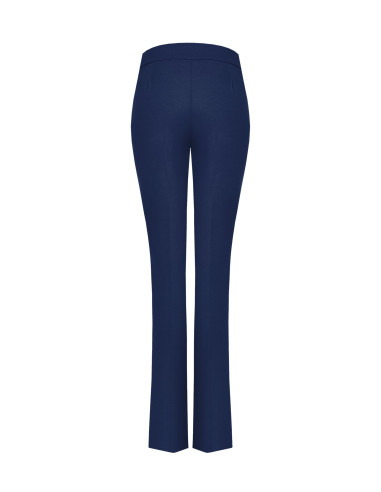 Scuba Crepe Flared Trousers with a Rinascimento-Style Waistband - V...