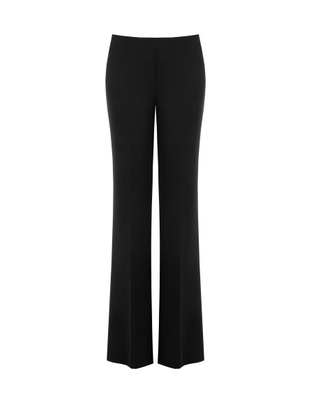 Pantalon droit en crêpe scuba à taille élastiquée « Rinascimento » ...