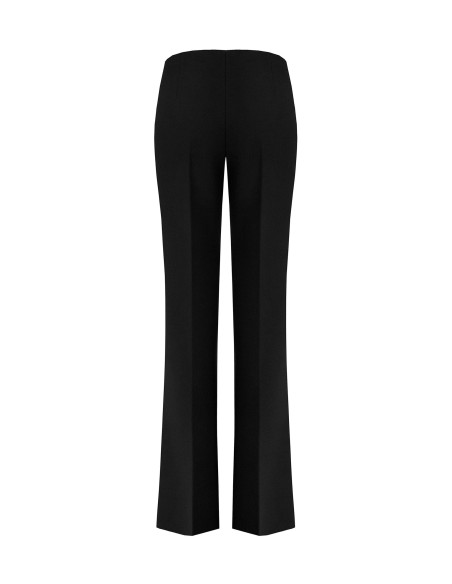 Pantalon droit en crêpe scuba à taille élastiquée « Rinascimento » ...