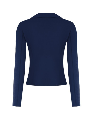Giacca Blazer Corta Sfiancata Doppio Petto In Scuba Crepe Con Bottoni Coordinati Rinascimento