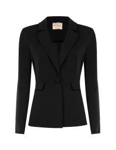 Fitted Scuba Crepe Blazer Jacket with Matching Button by Rinascimento 2