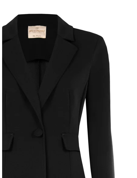 Giacca Blazer Sfiancata In Scuba Crepe Con Bottone Coordinato Rinascimento