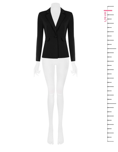 Fitted Scuba Crepe Blazer Jacket with Matching Button by Rinascimen...