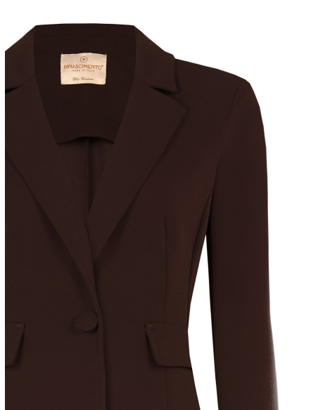 Veste blazer cintrée en crêpe scuba avec bouton assorti Rinascimento