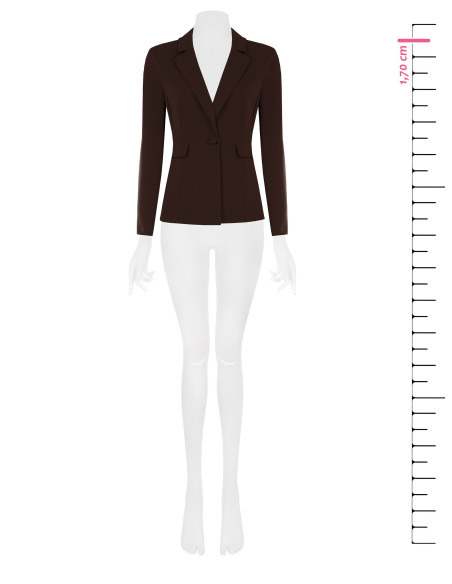 Fitted Scuba Crepe Blazer Jacket with Matching Button by Rinascimen...