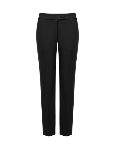 Pantalon cigarette en crêpe scuba avec bouton assorti « Rinasciment...