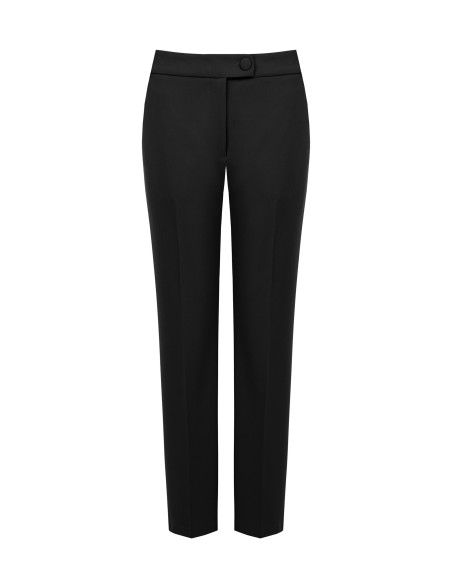 Pantaloni A Sigaretta In Scuba Crepe Con Bottone Coordinato Rinascimento