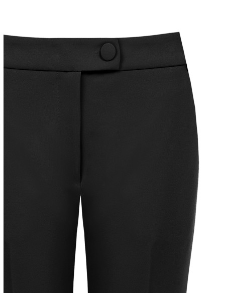 Pantalon cigarette en crêpe scuba avec bouton assorti « Rinasciment...