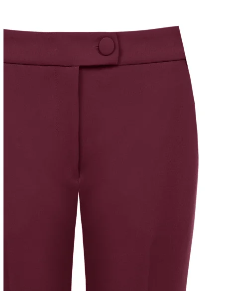 Pantaloni A Sigaretta In Scuba Crepe Con Bottone Coordinato Rinascimento