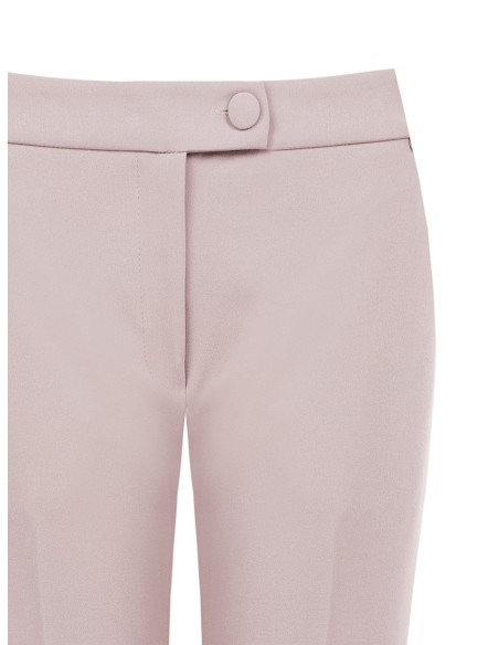 Pantalon cigarette en crêpe scuba avec bouton assorti « Rinasciment...